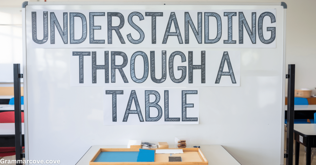 Understanding Through a Table