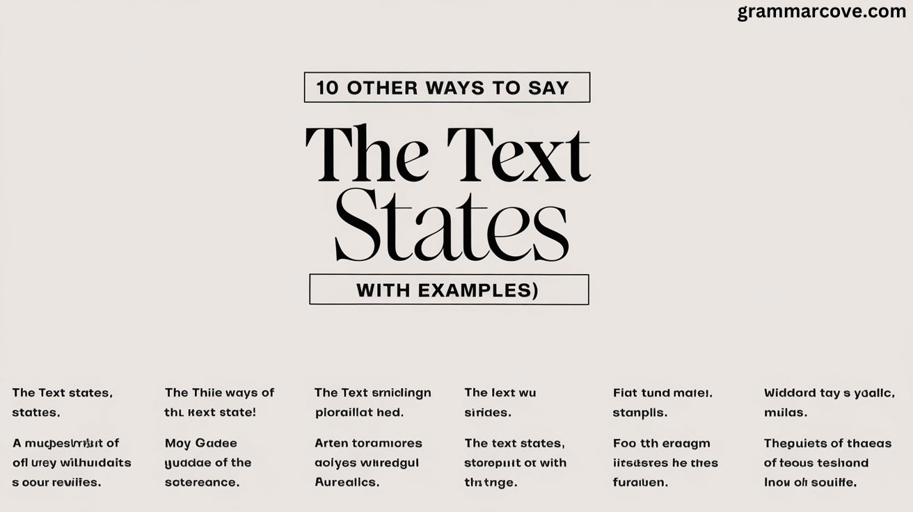 10 Other Ways to Say The Text States (With Examples)