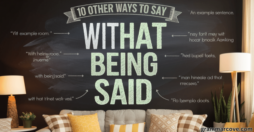 10 Other Ways to Say "With That Being Said" (With Examples)