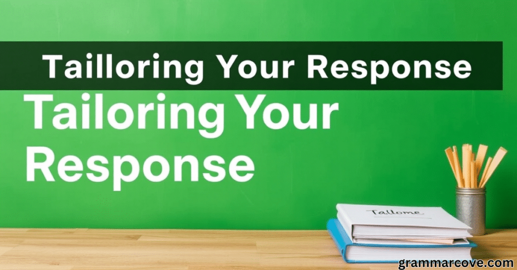 Tailoring Your Response