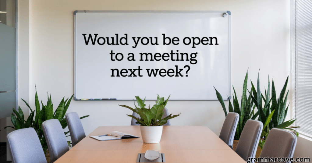 Would You Be Open to a Meeting Next Week