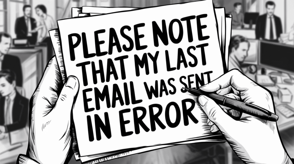 “Please Note That My Last Email Was Sent in Error”