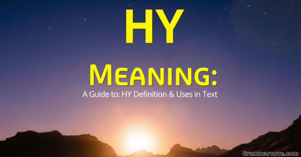 HY Meaning - A Guide to HY Definition & Uses in Text