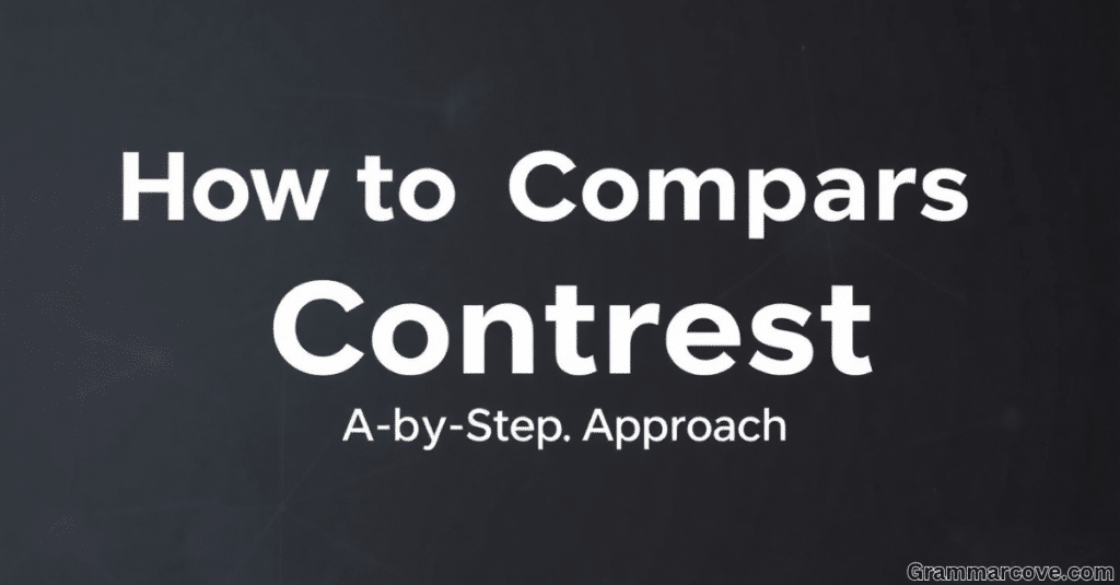 How to Compare vs Contrast: A Step-by-Step Approach