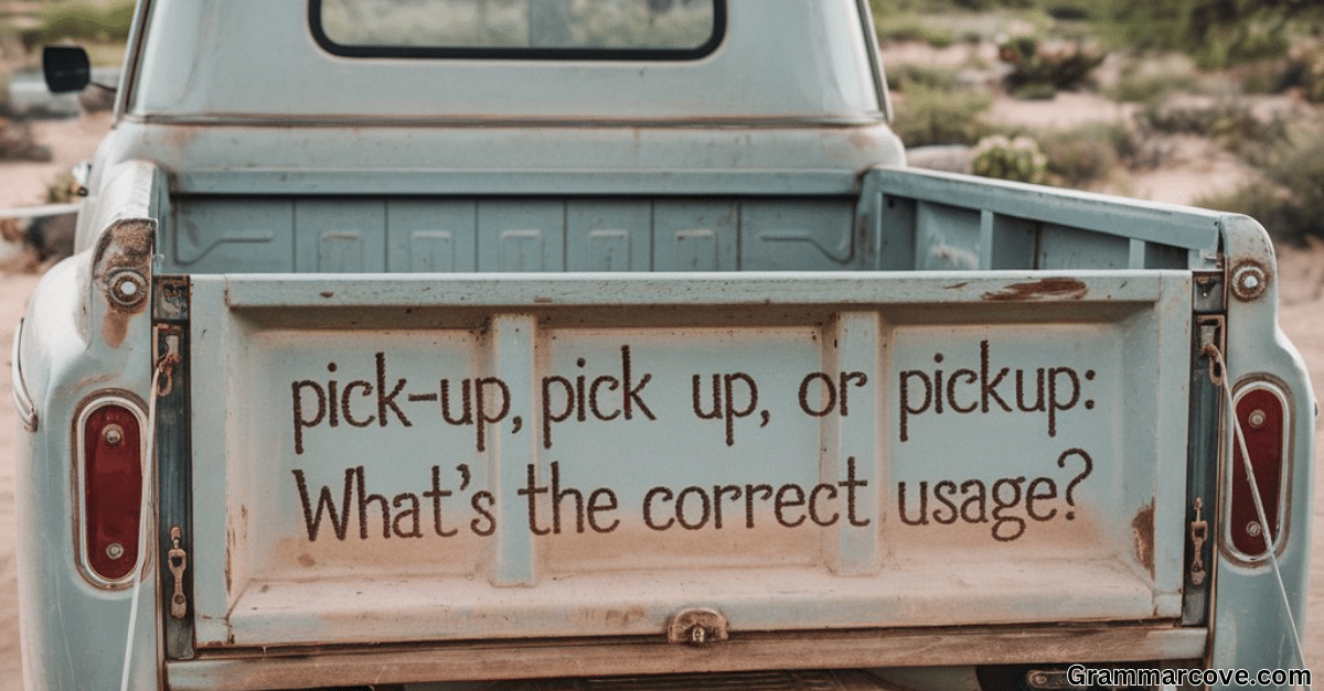 Pick-Up, Pick Up, or Pickup What's the Correct Usage