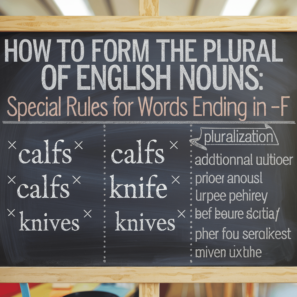 How to Form the Plural of English Nouns: Special Rules for Words Ending in -f